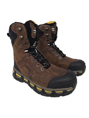 Dakota Men's 8'' 8550 Comp Toe Comp Plate Work Boots Brown Size 12M